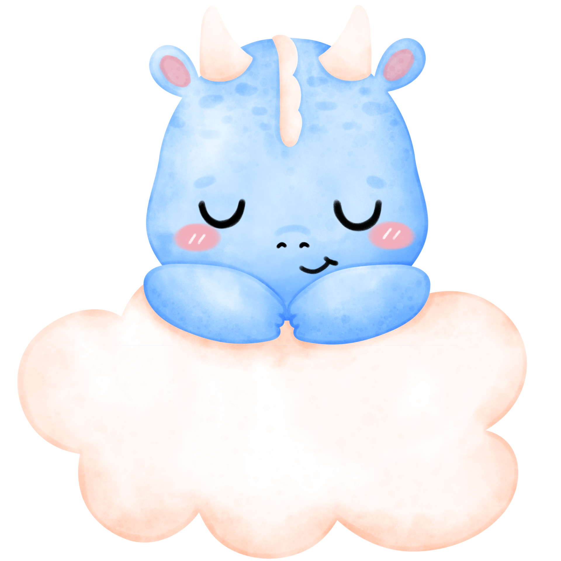 Cute Blue Dragon, Blue Dragon, Dragon illustration, watercolor Dragon