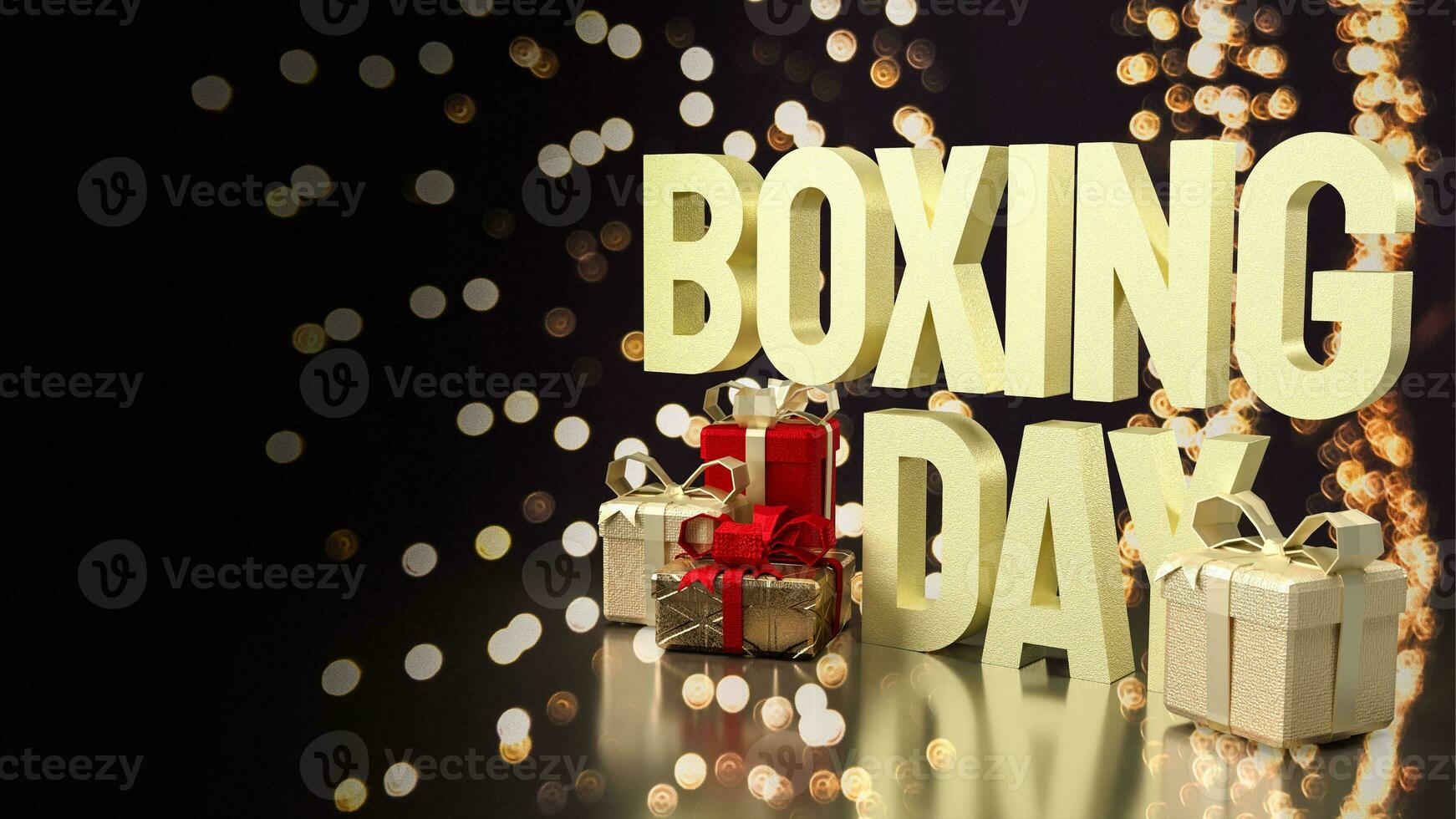 The Gift box and Boxing Day word for Marketing concept 3d rendering photo