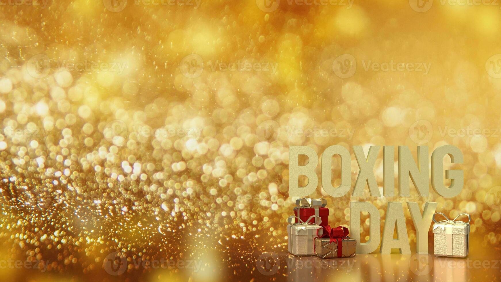 The Gift box and Boxing Day word for Marketing concept 3d rendering photo