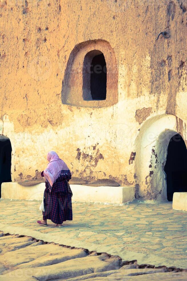 Cave house in matmata,Tunisia in the sahara desert photo