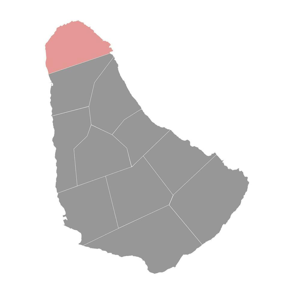 Santo lucy mapa, administrativo división de barbados vector