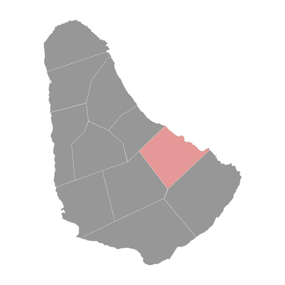 Santo Juan mapa, administrativo división de barbados vector