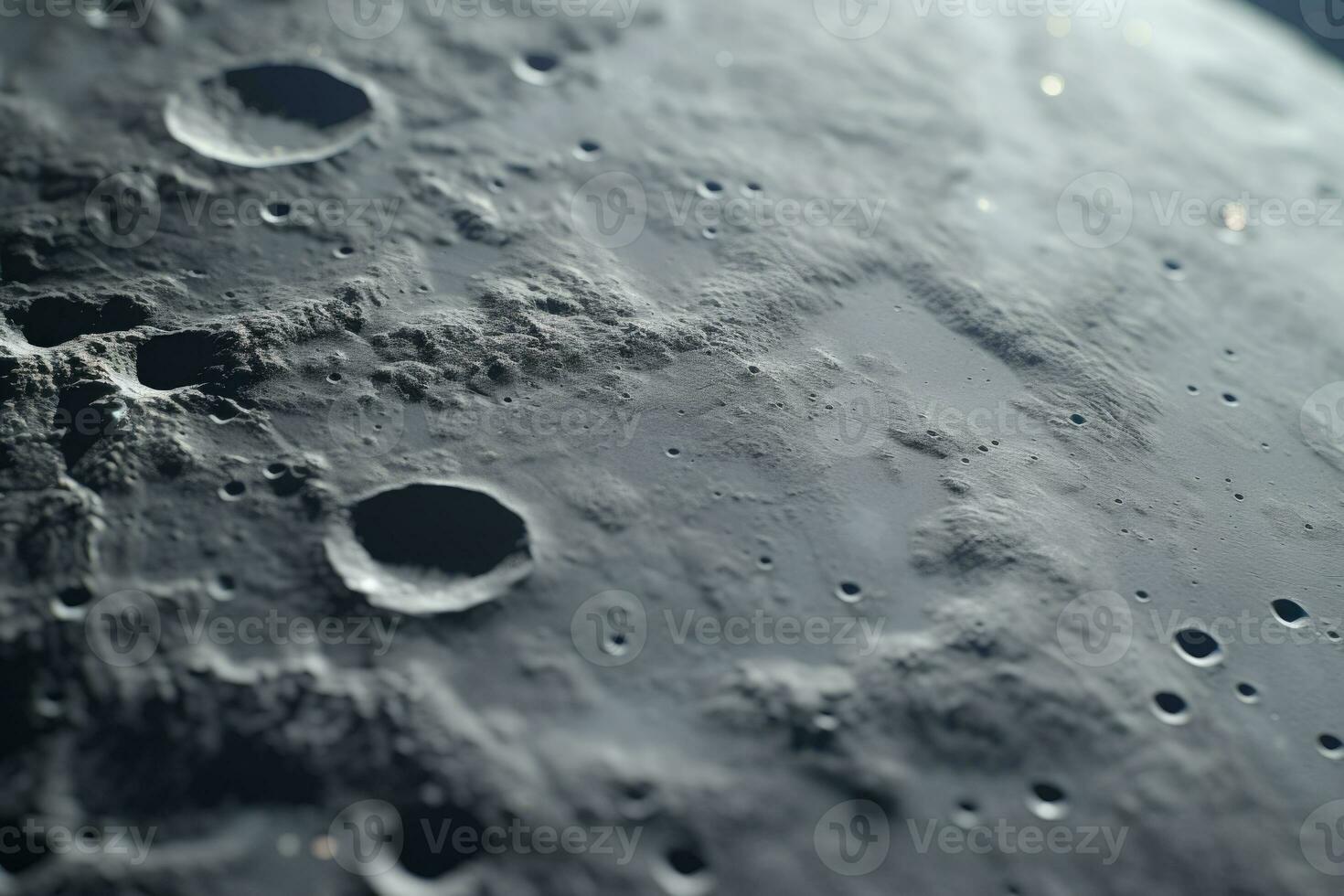Close-up of the moon's surface. AI generated photo