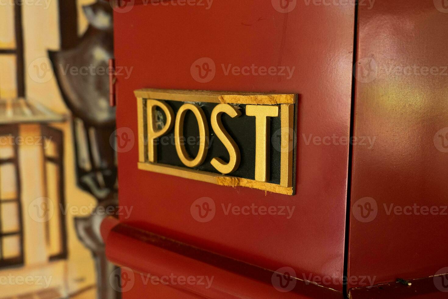 Our identity showcased in a blurred backdrop through a personalized postbox and sign, telling our unique story at a glance. photo