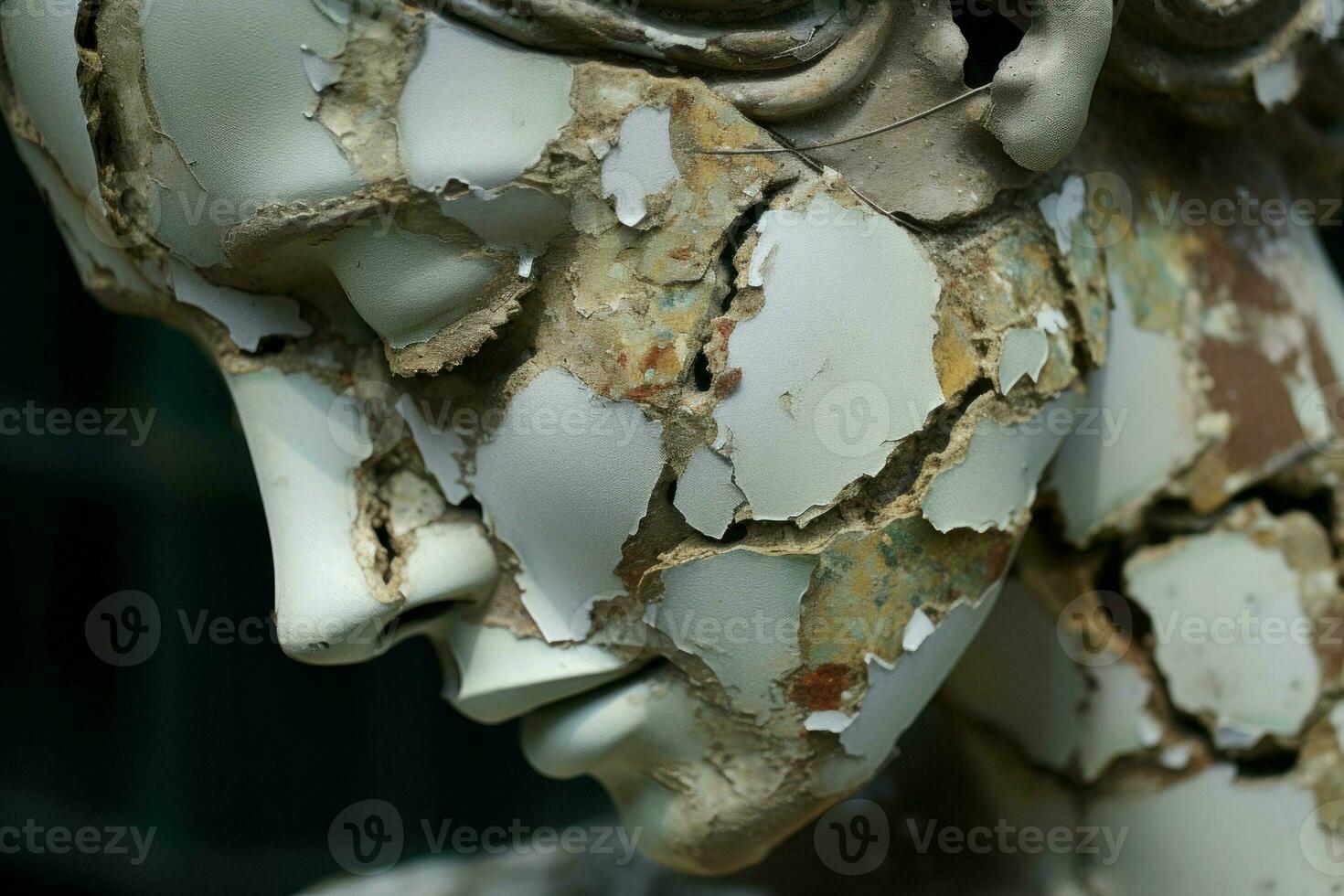 Fragmented Broken greek statue. Generate Ai photo