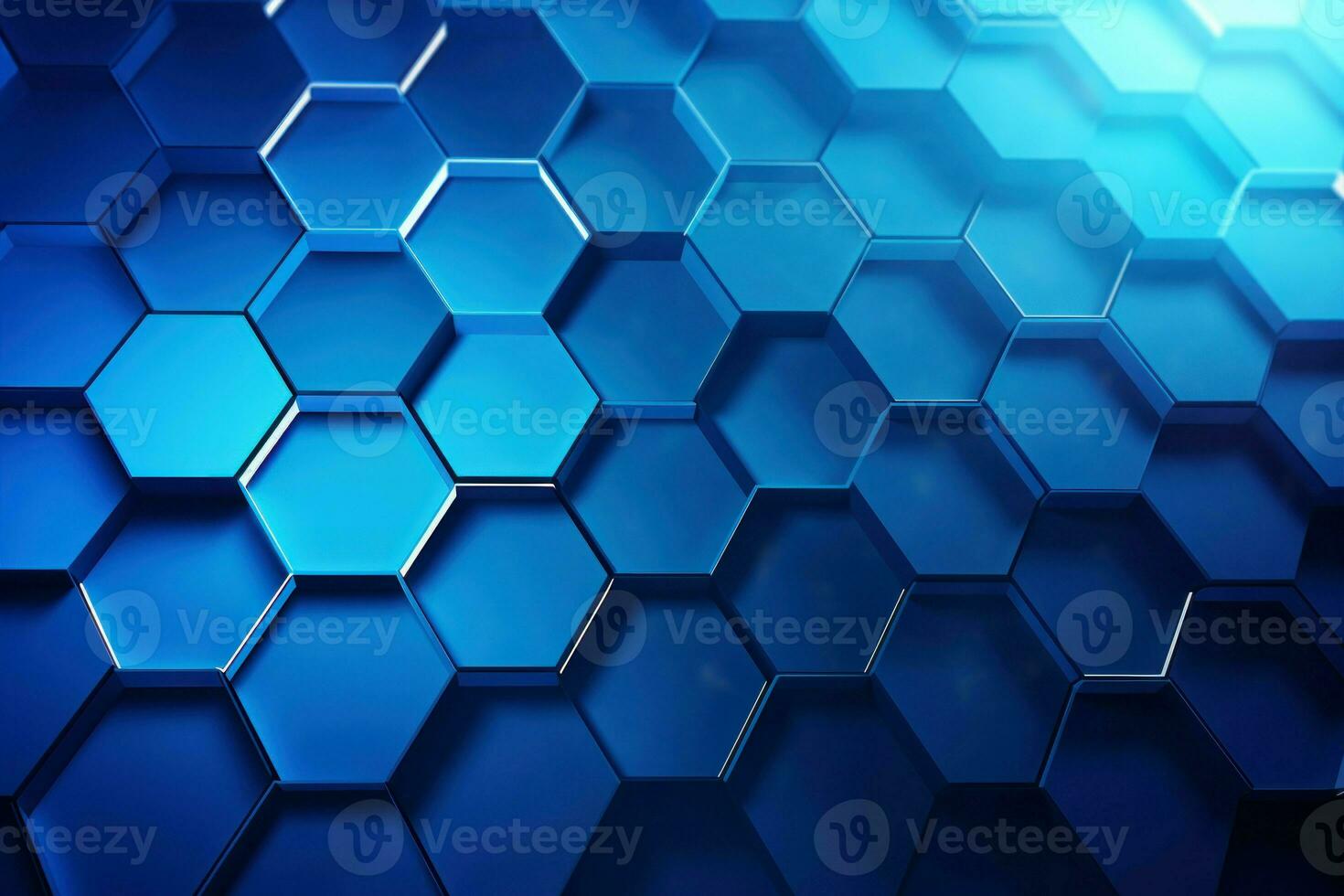 Six-sided Blue hexagon. Generate Ai photo