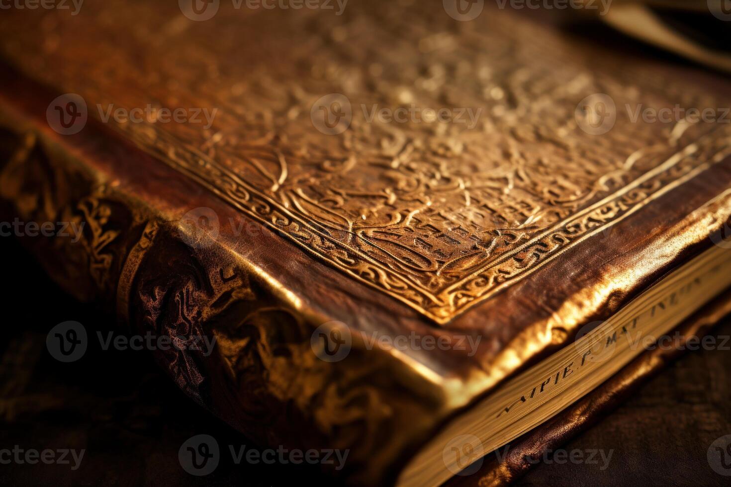 Revered Bible ancient closeup. Generate Ai photo