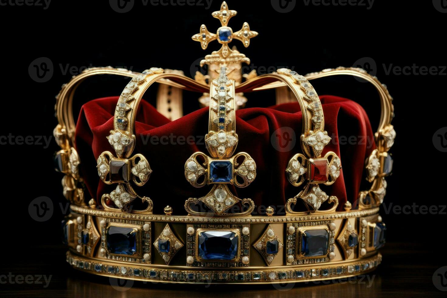 Valuable Gold britain crown. Generate Ai photo