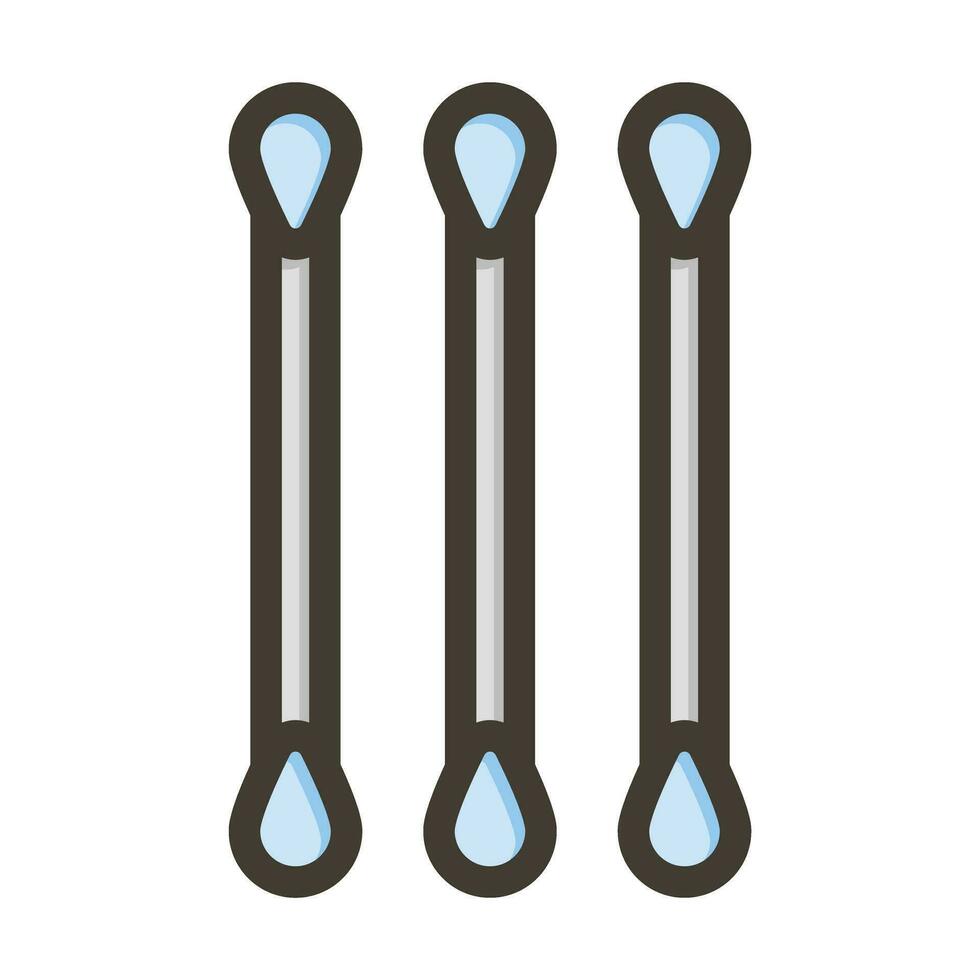 Cotton buds Vector Thick Line Filled Colors Icon For Personal And Commercial Use.