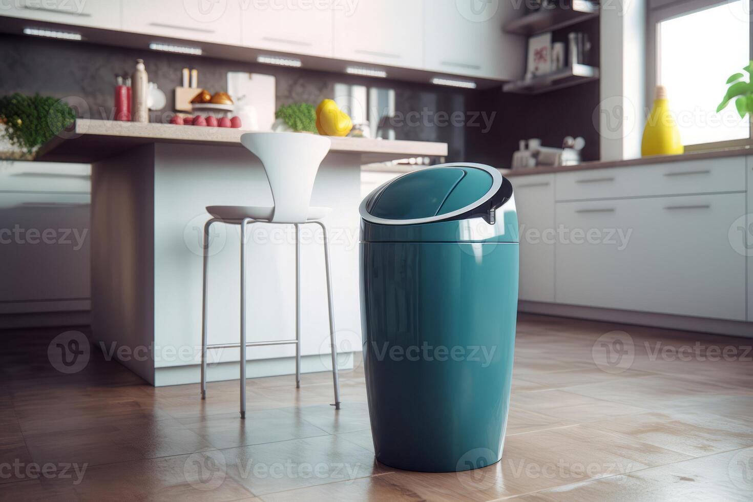 Modern garbage bin. Generate ai photo