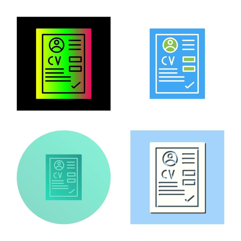 CV Vector Icon