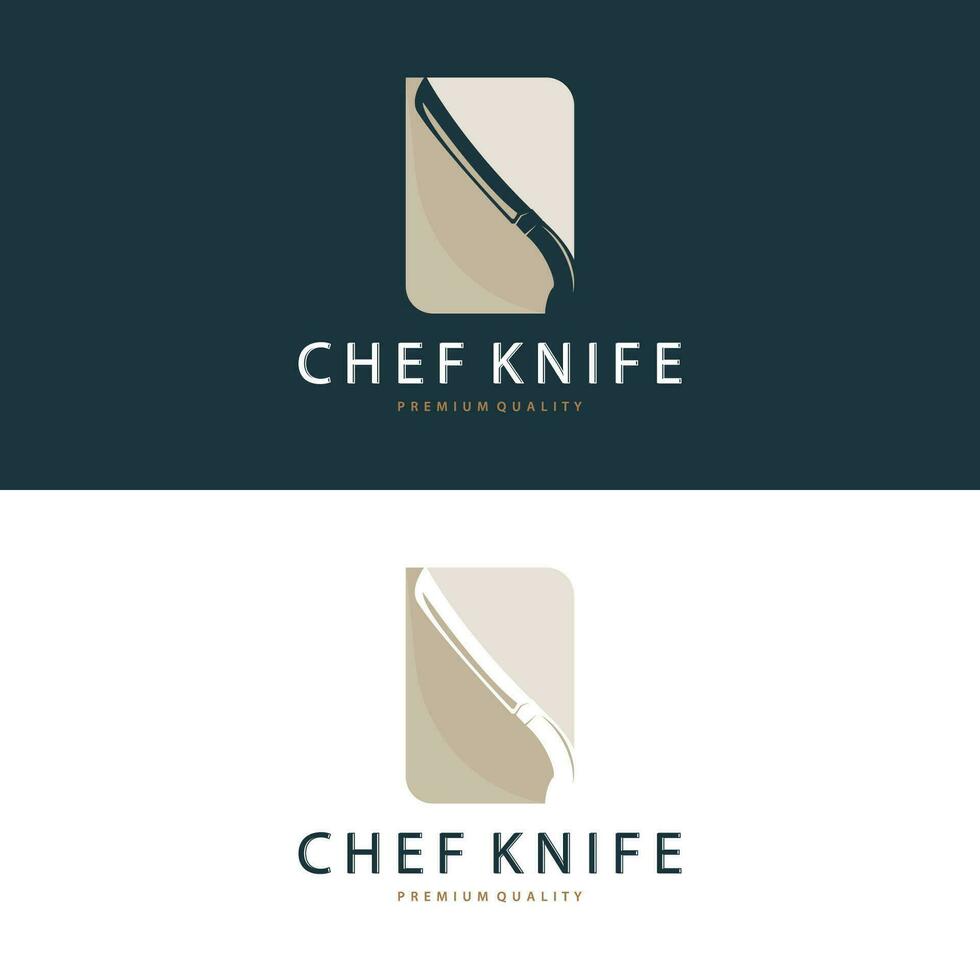 Kitchen Knife Logo, Chef Knife Logo Vector Design Illustration Template