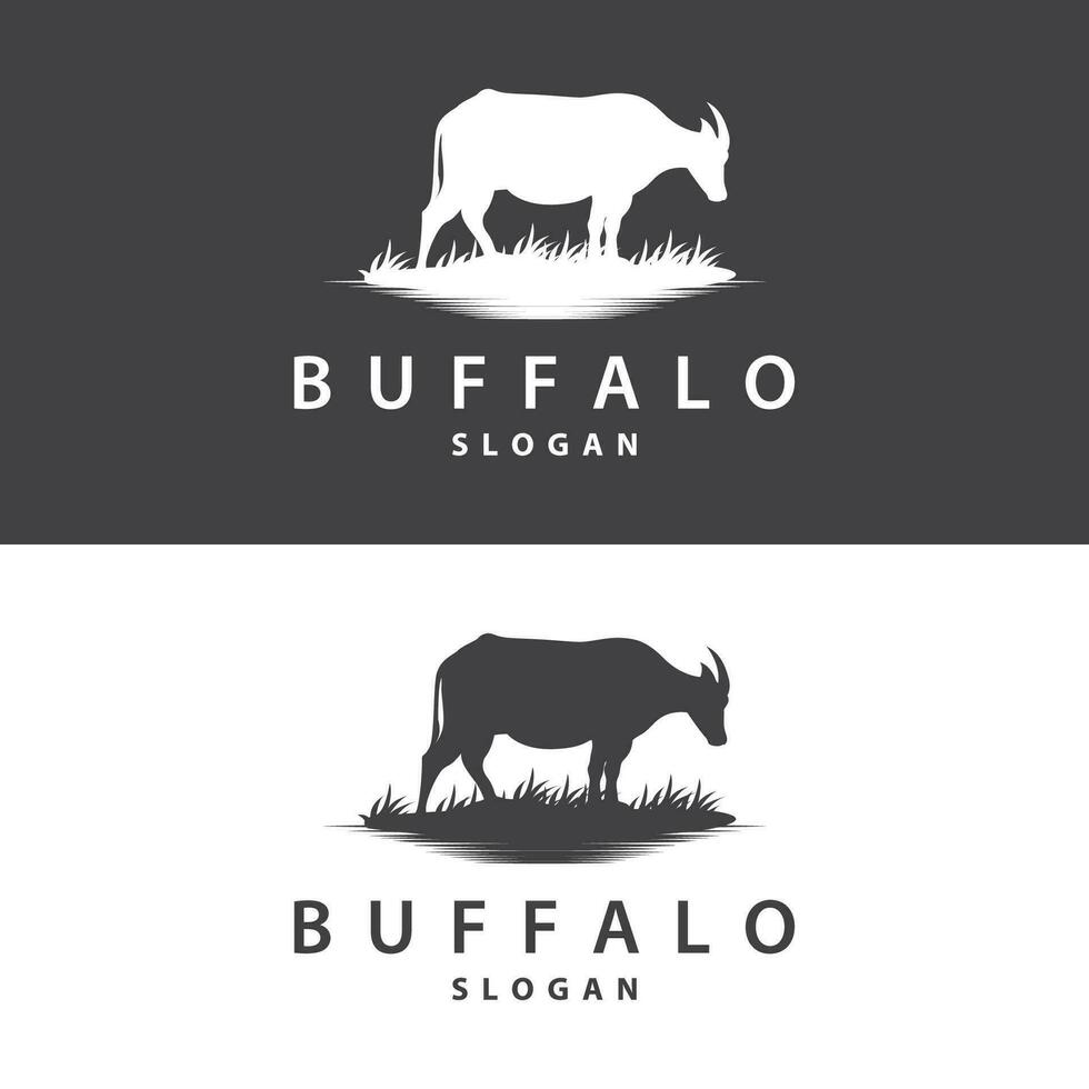 minimalista búfalo logo modelo ilustración símbolo vector