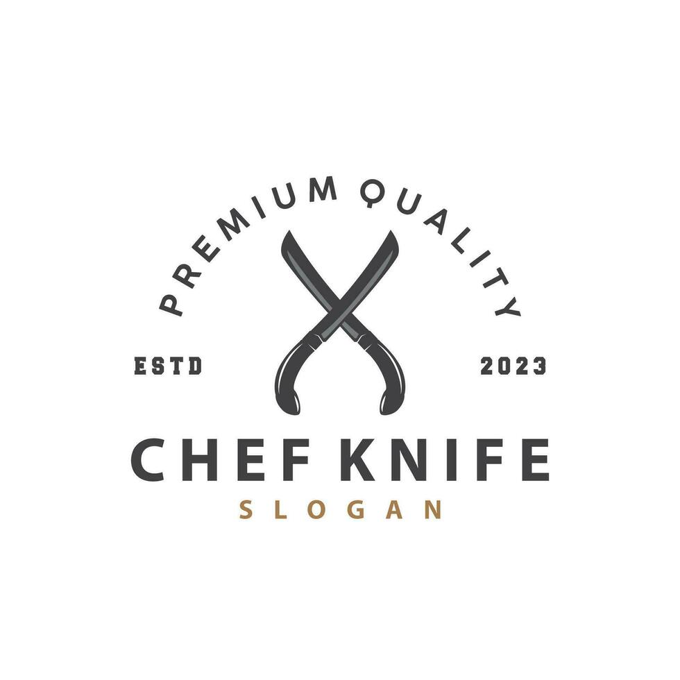 Kitchen Knife Logo, Chef Knife Logo Vector Design Illustration Template