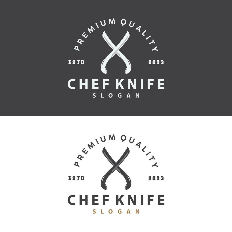 Kitchen Knife Logo, Chef Knife Logo Vector Design Illustration Template