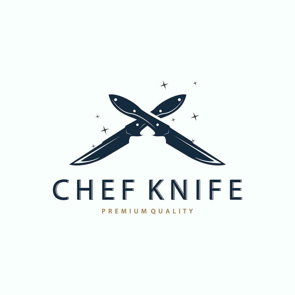 Kitchen Knife Logo, Chef Knife Logo Vector Design Illustration Template