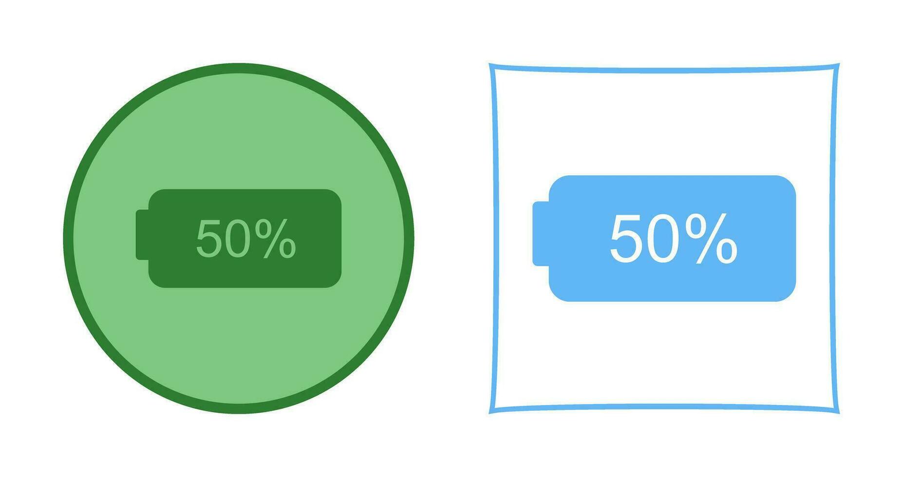 Unique Half Battery Vector Icon