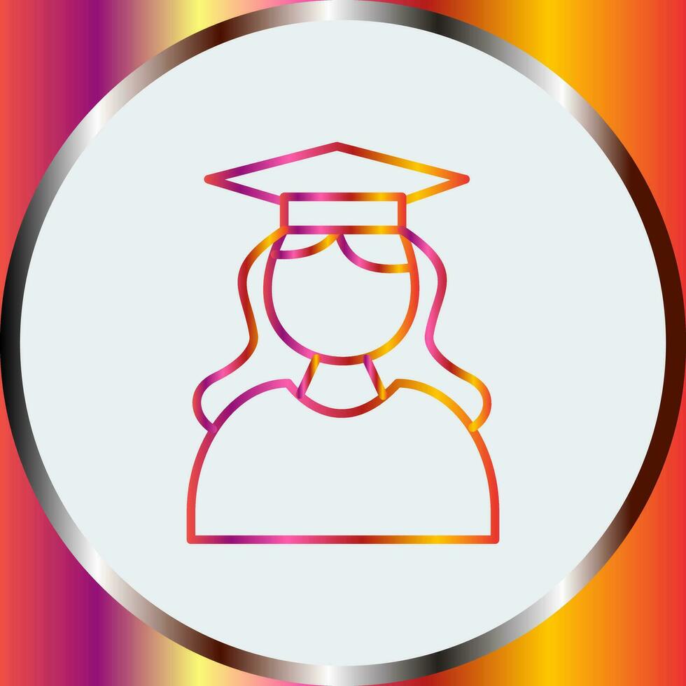 Unique Female Graduate Vector Icon