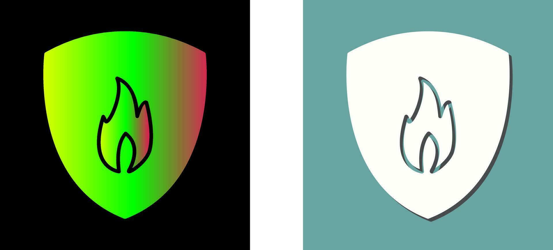 Unique Fire Shield Vector Icon