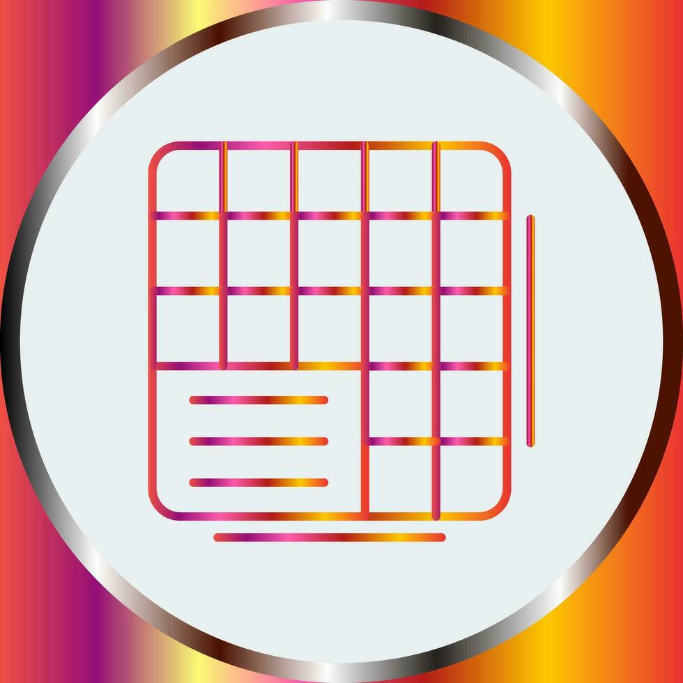 Table Data Vector Icon