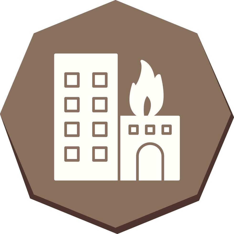 Unique Burning Building Vector Icon