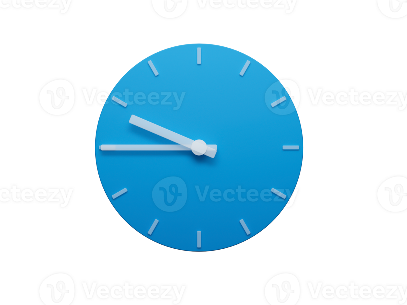 Minimal Clock time quarter to ten o'clock or Nine Forty Five 3d