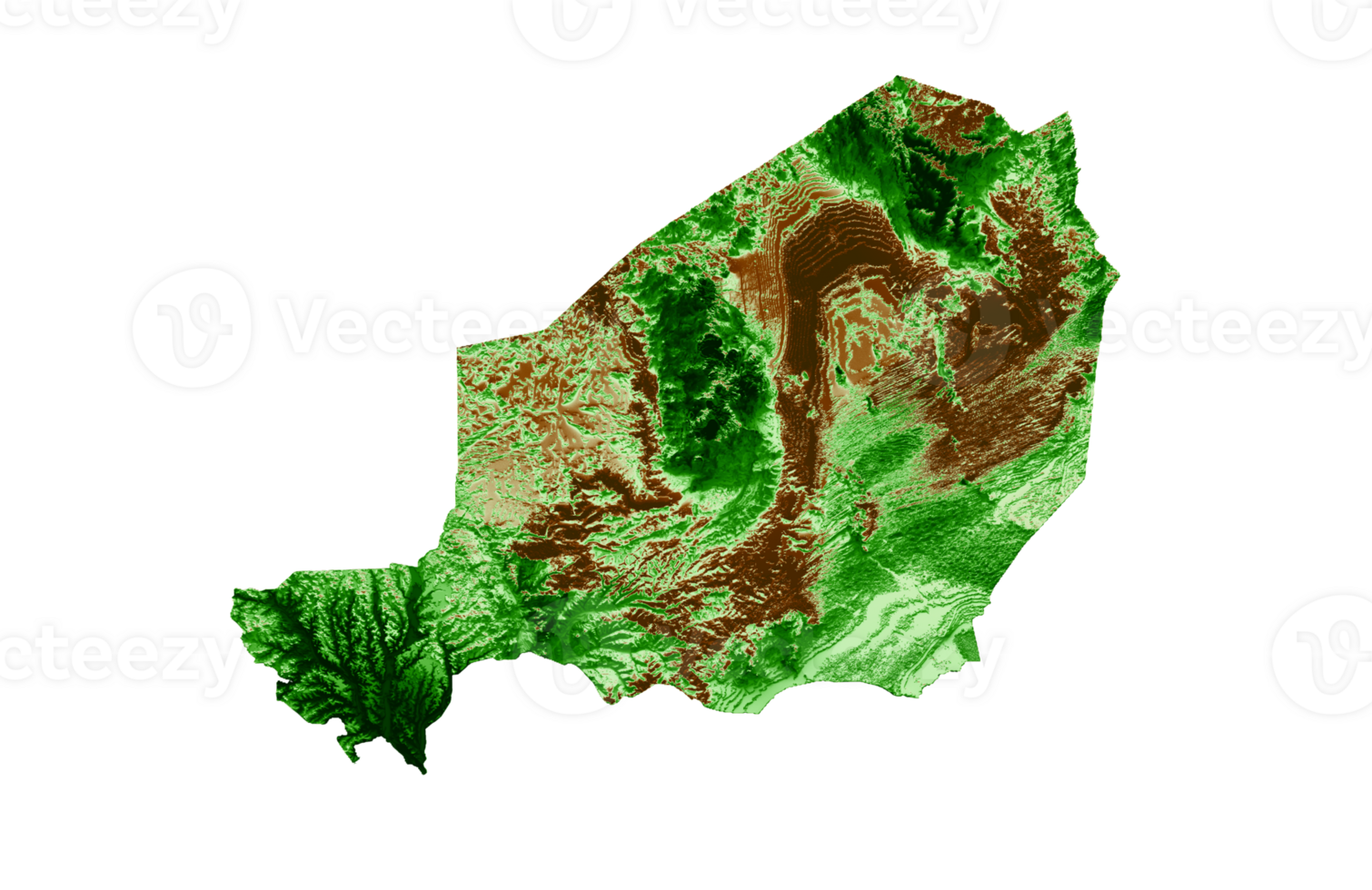 Niger Topographic Map 3d realistic map Color 3d illustration png