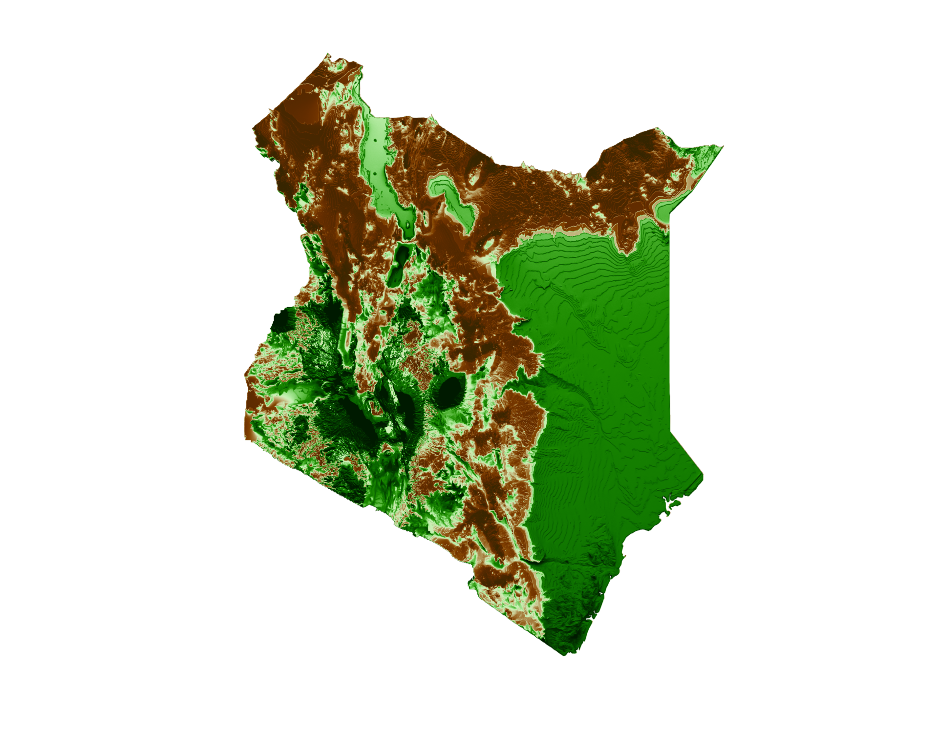 Kenya Topographic Map 3d realistic map Color 3d illustration 31398631 PNG