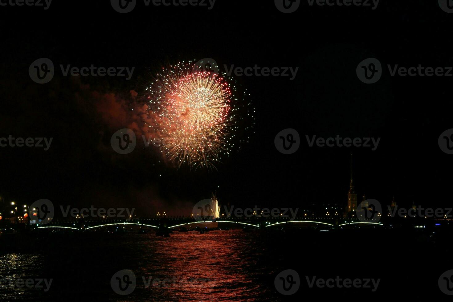 Fireworks in the night sky photo