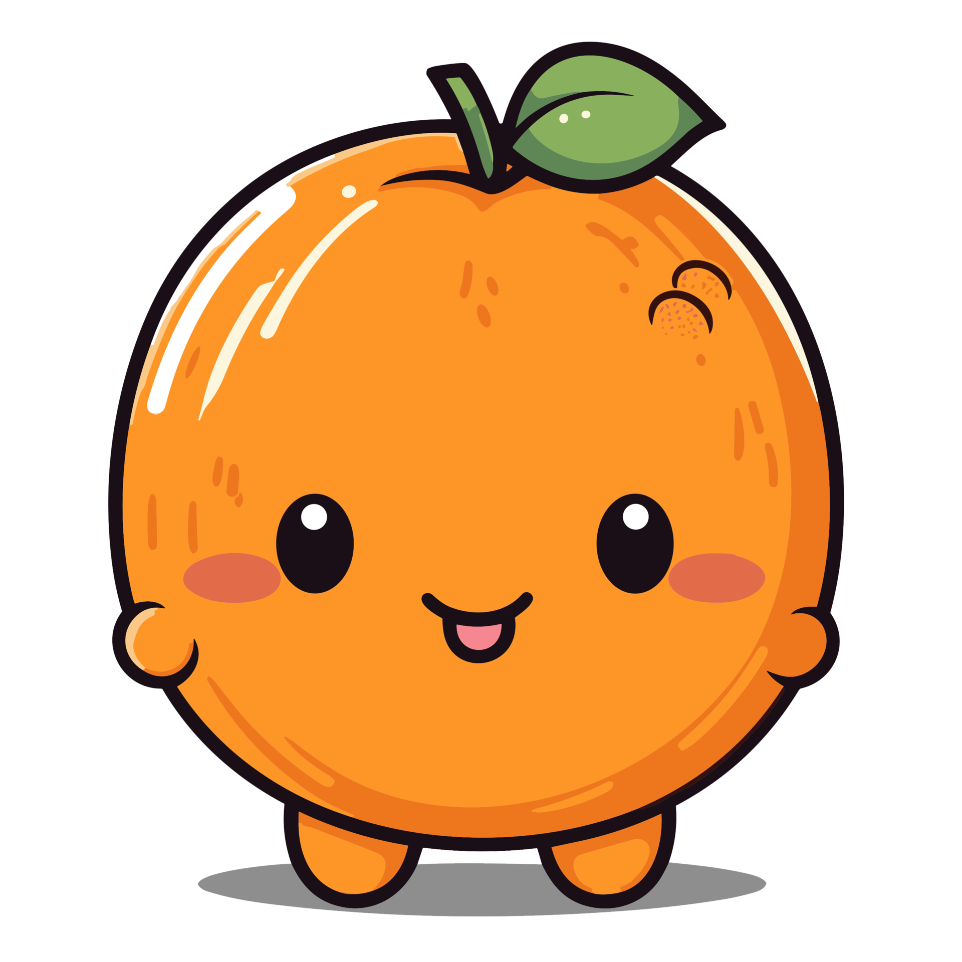 Kawaii Style Orange Clipart - Generative Ai 31399153 PNG