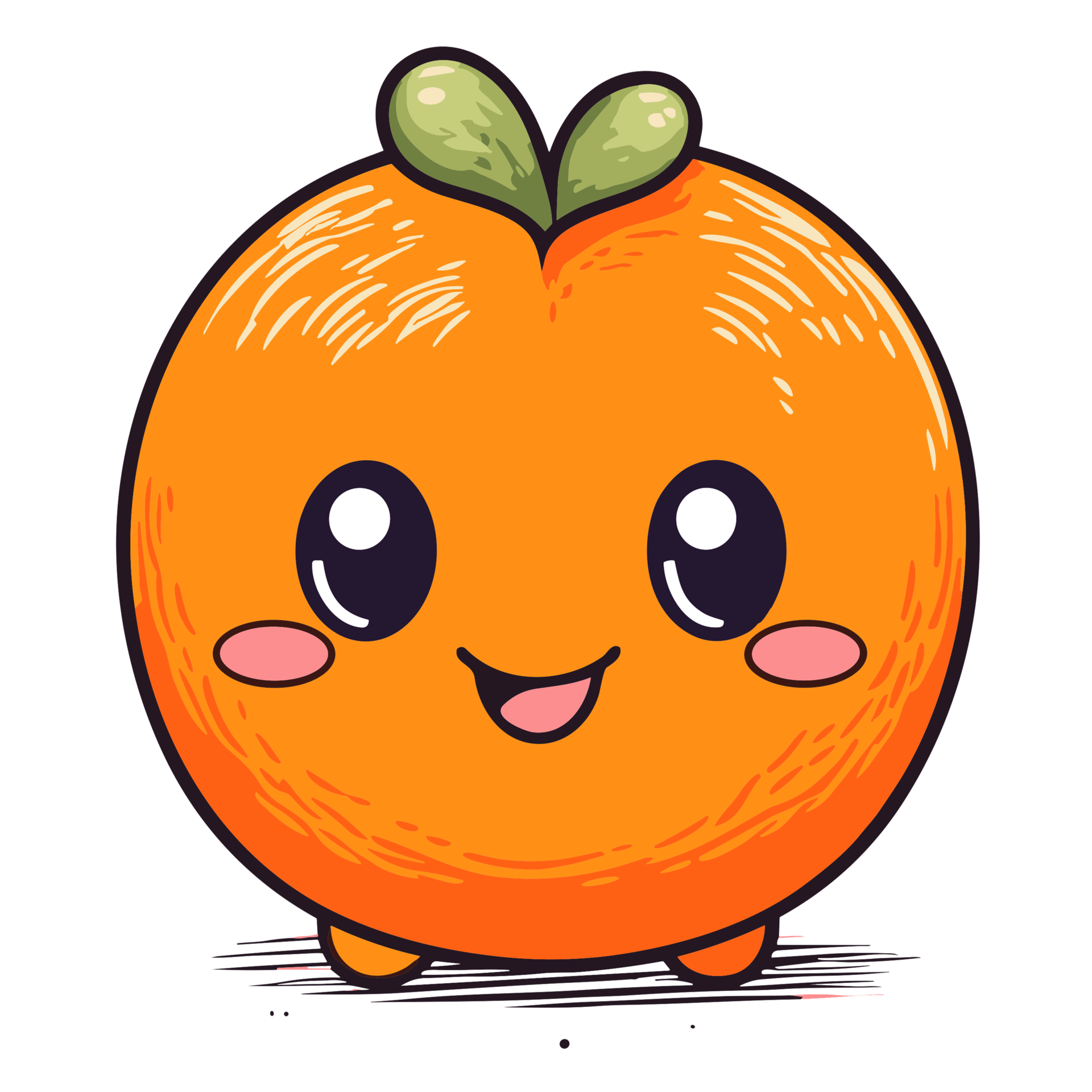 Kawaii Style Orange Clipart - Generative Ai 31399162 PNG