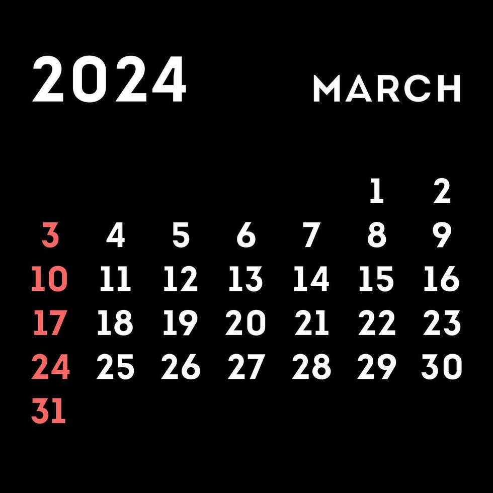 March 2024 Month Calendar Vector Illustration 31399299 Vector Art At march-2024-month-calendar-vector-illustration-31399299-vector-art-at