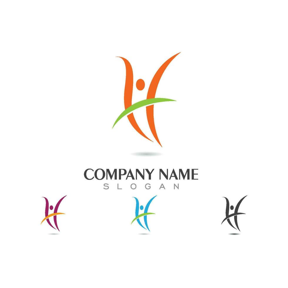 Human character logo sign vector