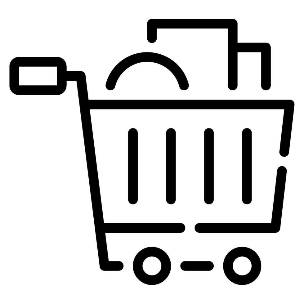 Shopping Trolley Icon for uiux, web, app, infographic, etc vector