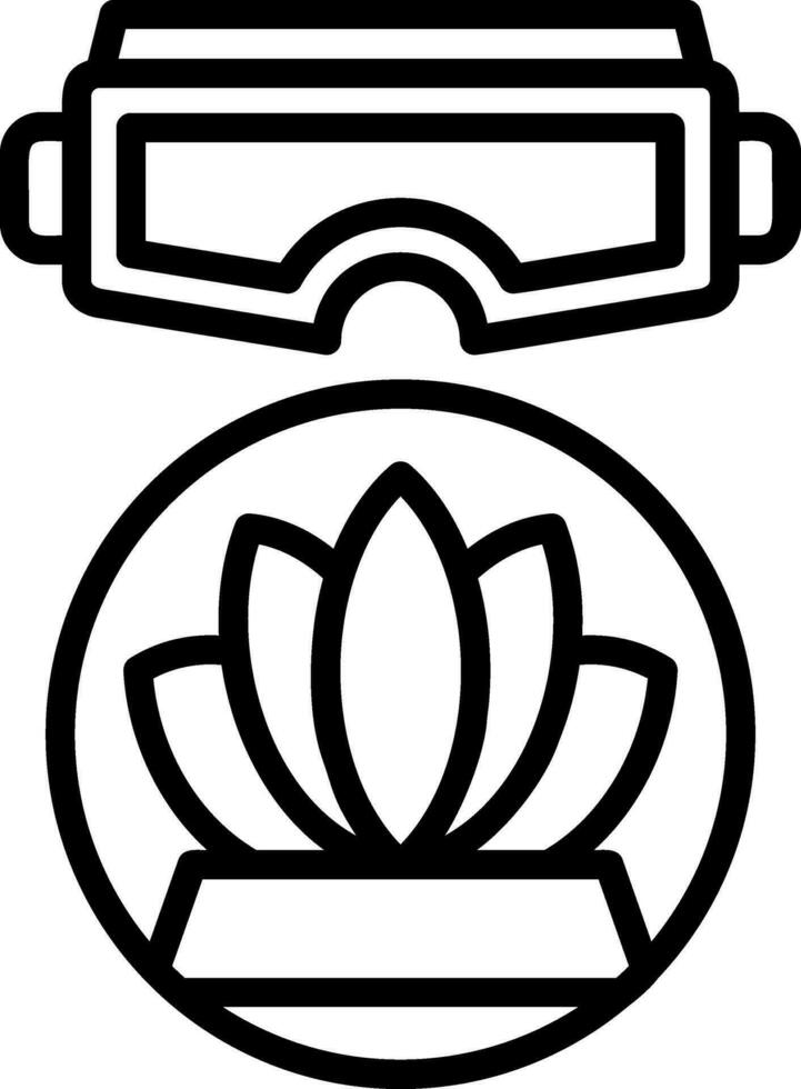 VR Meditation Space Vector Icon Design