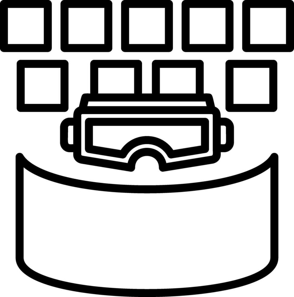 VR Cinema Screen Vector Icon Design