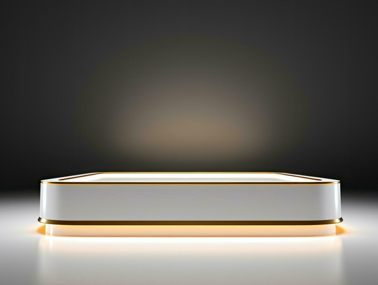 Modern display background with empty podium on a black background photo
