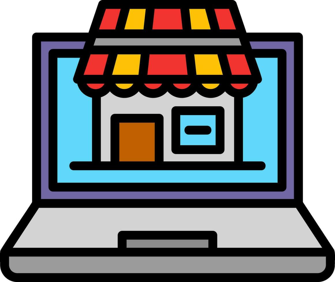Virtual Marketplace Vector Icon Design