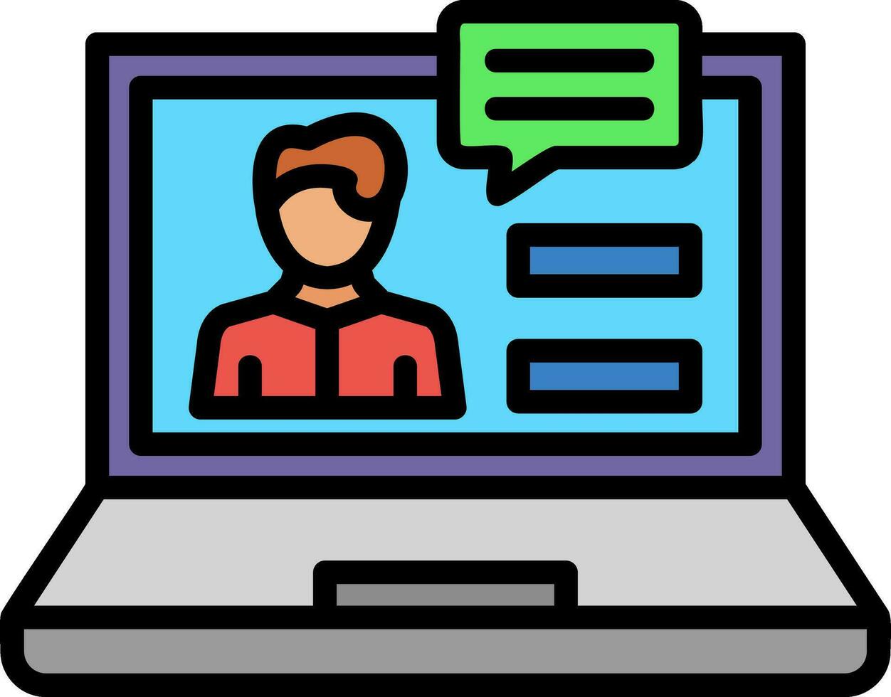 Virtual Job Training Vector Icon Design