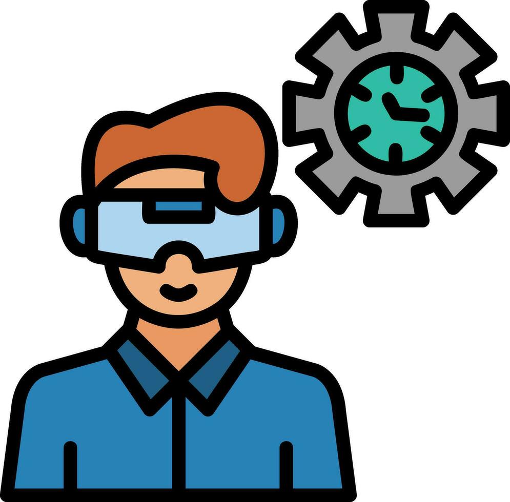 VR Historical Reenactment Vector Icon Design
