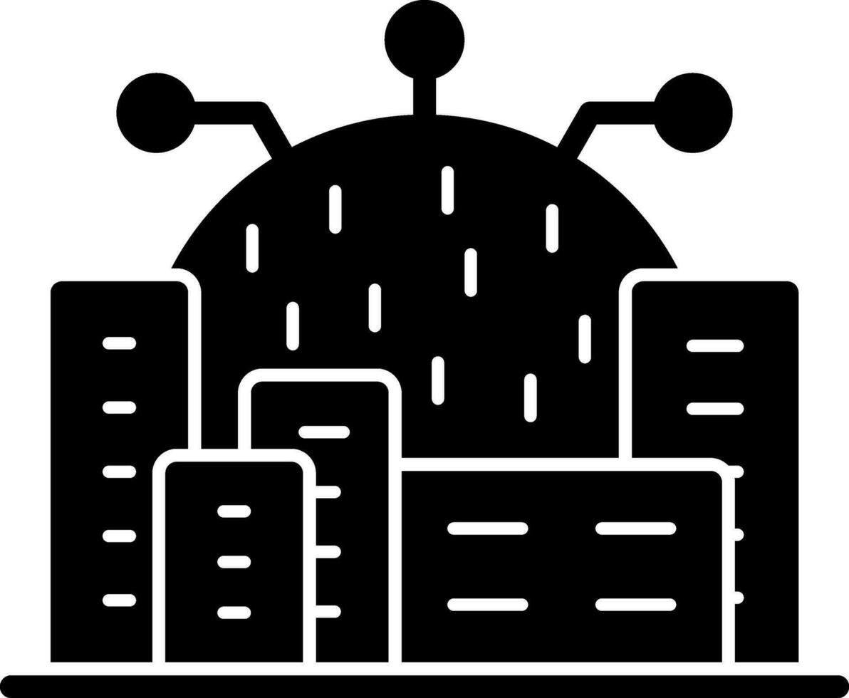 Cyberspace City Vector Icon Design
