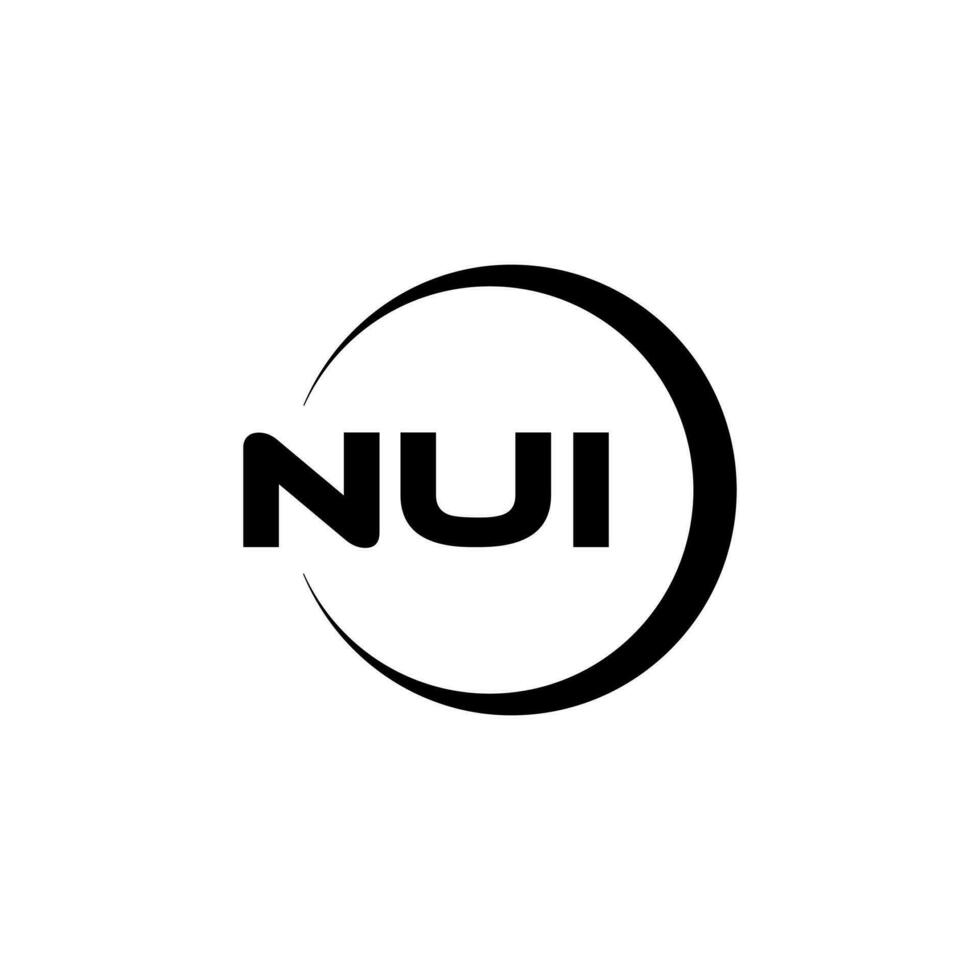 NUI Letter Logo Design, Inspiration for a Unique Identity. Modern Elegance and Creative Design. Watermark Your Success with the Striking this Logo. vector