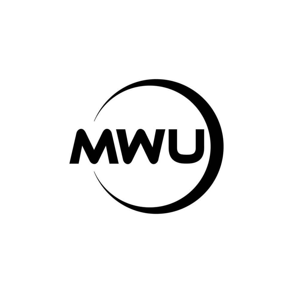 mwu letra logo diseño, inspiración para un único identidad. moderno elegancia y creativo diseño. filigrana tu éxito con el sorprendentes esta logo. vector
