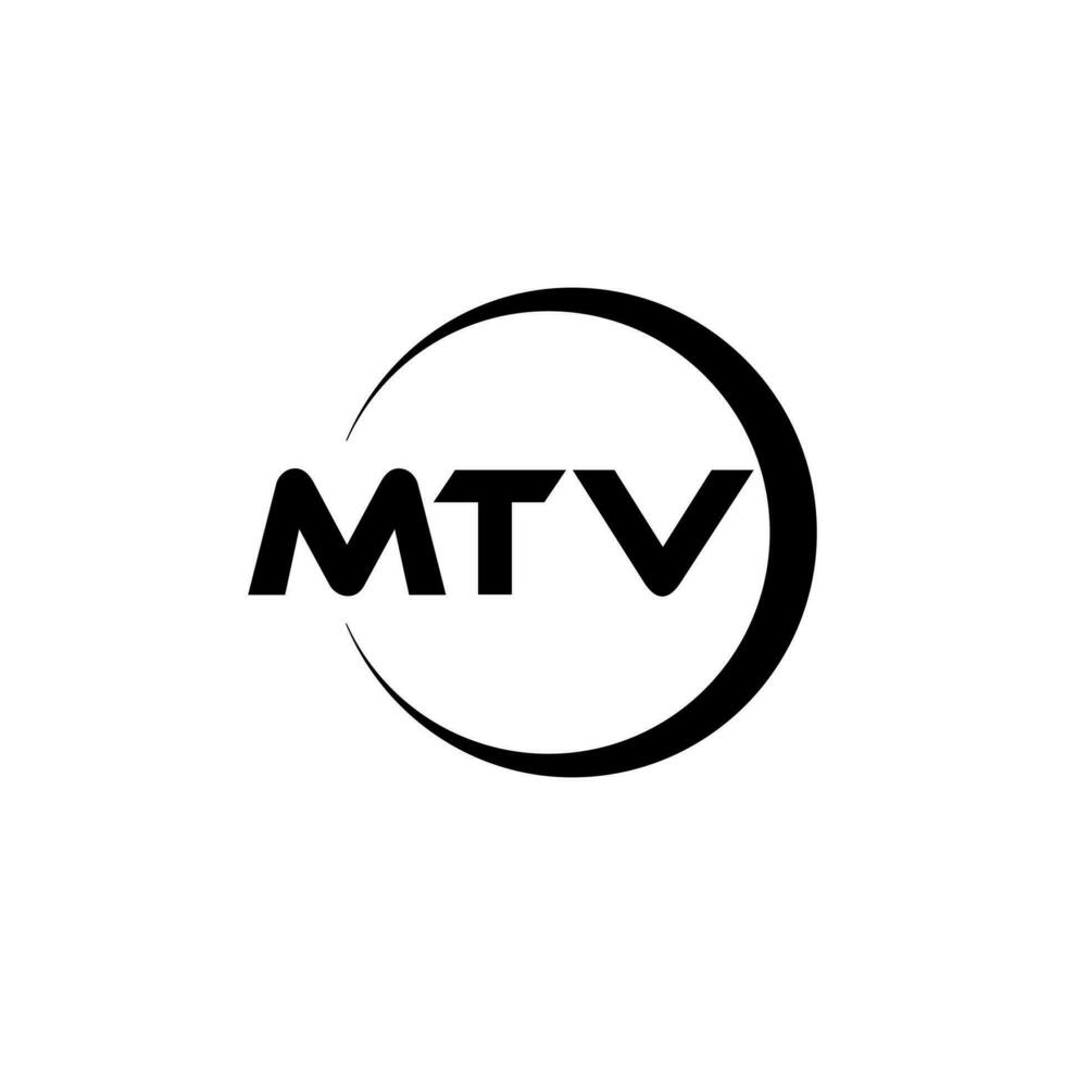 MTV Letter Logo Design, Inspiration for a Unique Identity. Modern Elegance and Creative Design. Watermark Your Success with the Striking this Logo. vector
