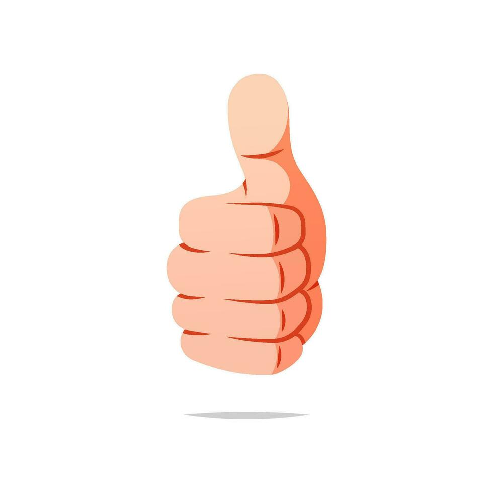 Thumbs Up vector isolated on white background. Thumbs Up gesturing satisfaction.