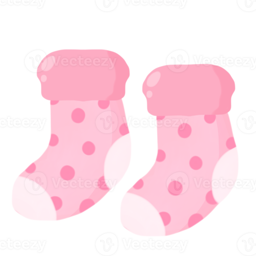 cute pink socks, winter fashion, winter clothing cartoon illustration png