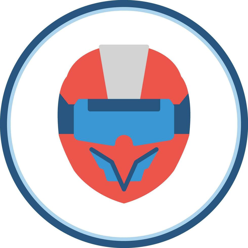 VR Racing Helmet Vector Icon Design