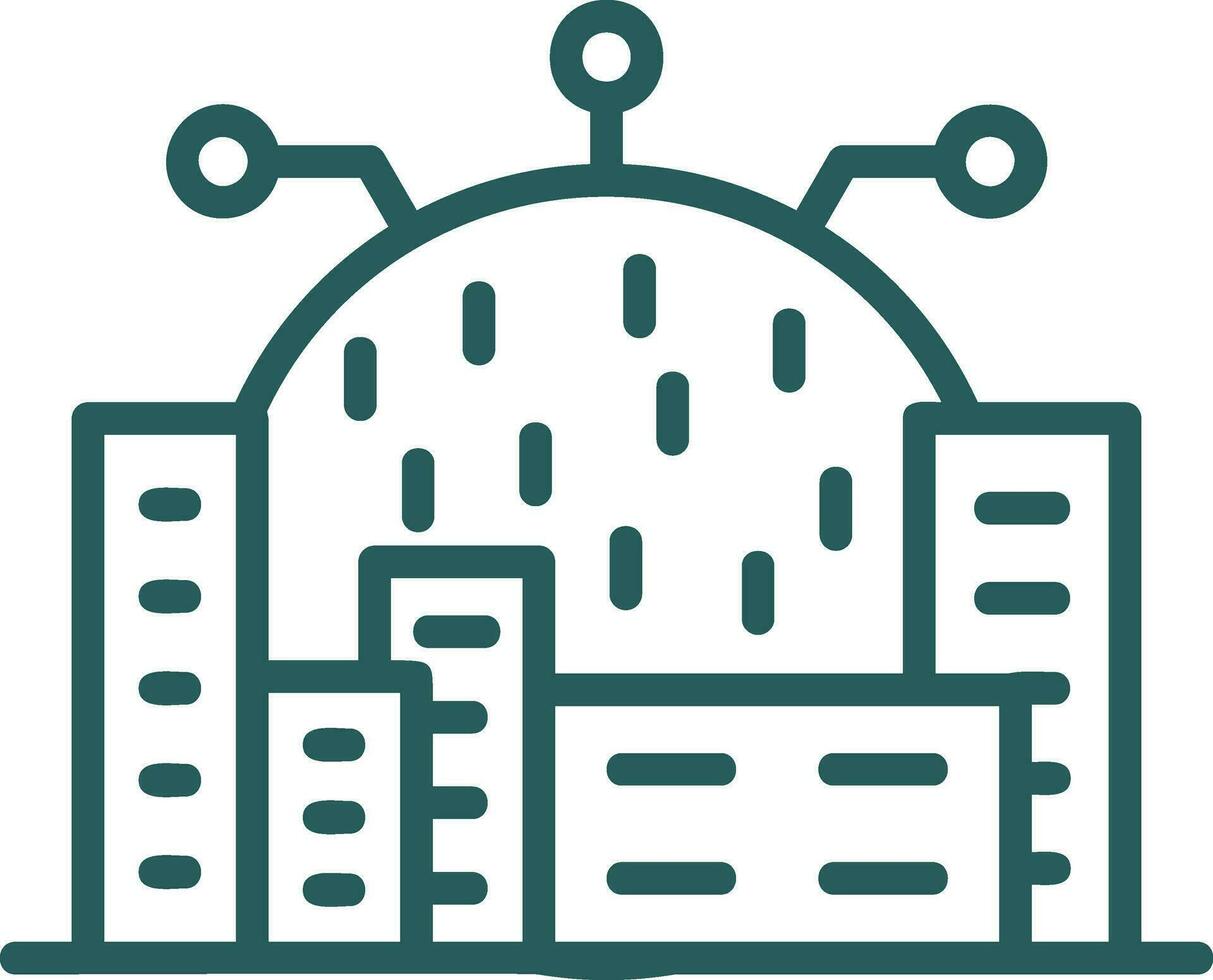 Cyberspace City Vector Icon Design