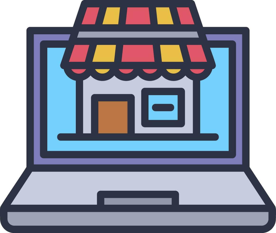 Virtual Marketplace Vector Icon Design