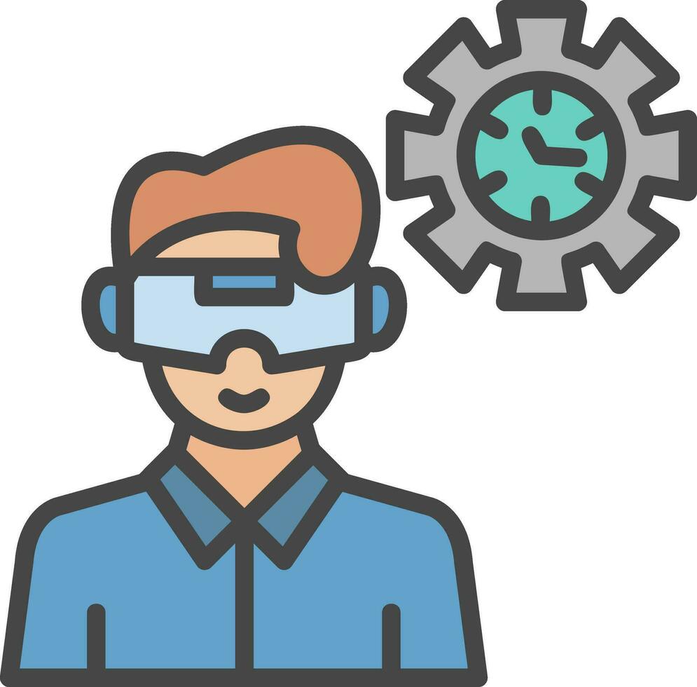 VR Historical Reenactment Vector Icon Design